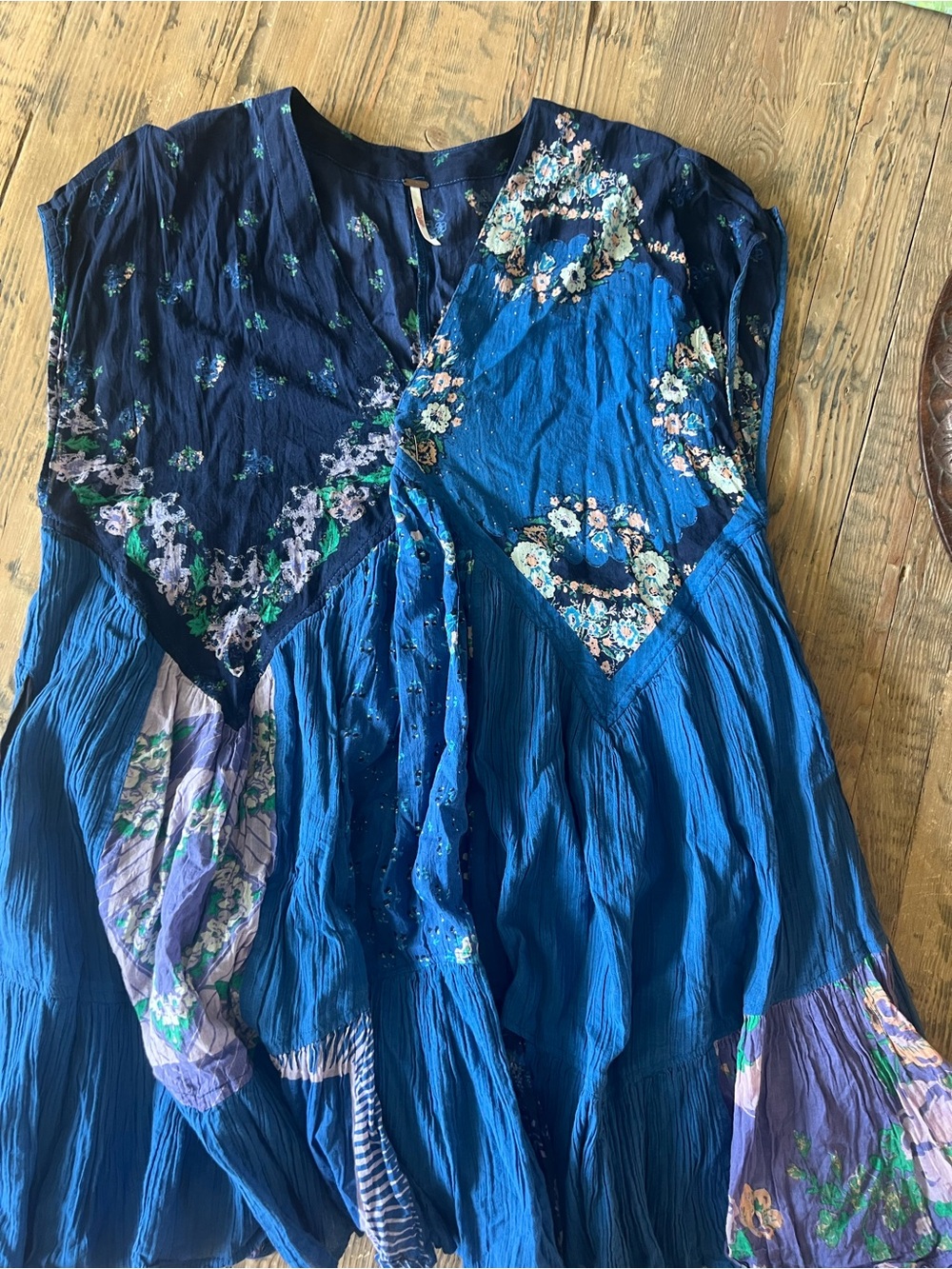 Free People Patchwork Mini Dress sz S